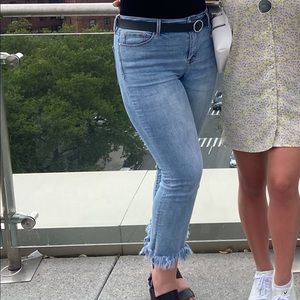 Sanctuary Connector Cropped Bootcut Jeans in Heron